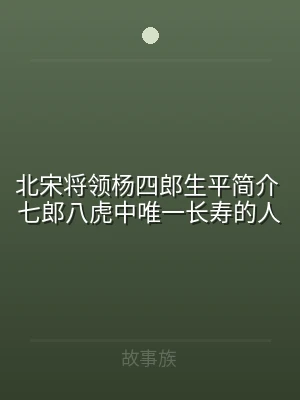 北宋将领杨四郎生平简介 七郎八虎中唯一长
