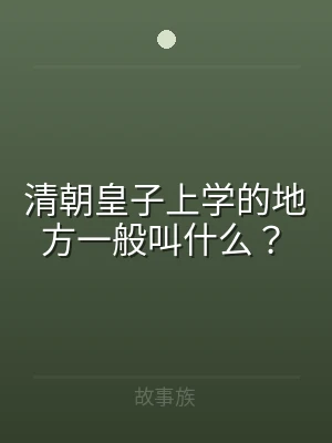 清朝皇子上学的地方一般叫什么？