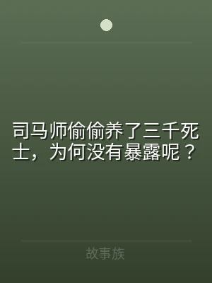 司马师偷偷养了三千死士，为何没有暴露呢？