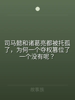 司马懿和诸葛亮都被托孤了，为何一个夺权篡